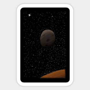 Mars' moon Sticker